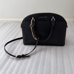 Michael Kors Black Leather Top Handle Crossbody Bag